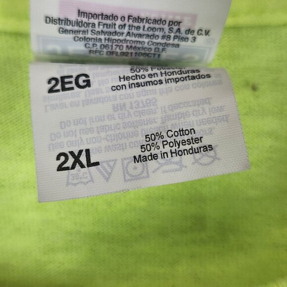 High Visibility Long Sleeve Tee Men's 2XL Frito Lay Jerzees Dri Power Yellow - Picture 3 of 7